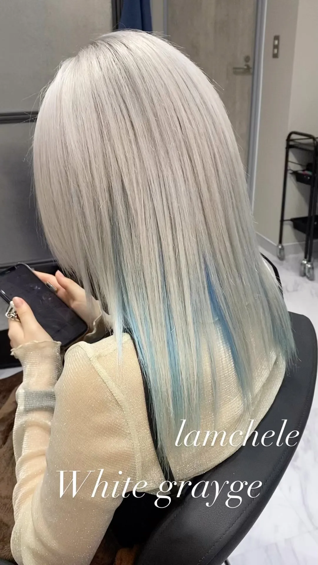 ✴︎lamchele✴︎ホワイトグレージュ×ブリーチカラー