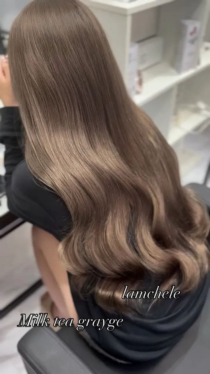 ✴︎lamchele✴︎ミルクティーグレージュ×ブリーチカラ...