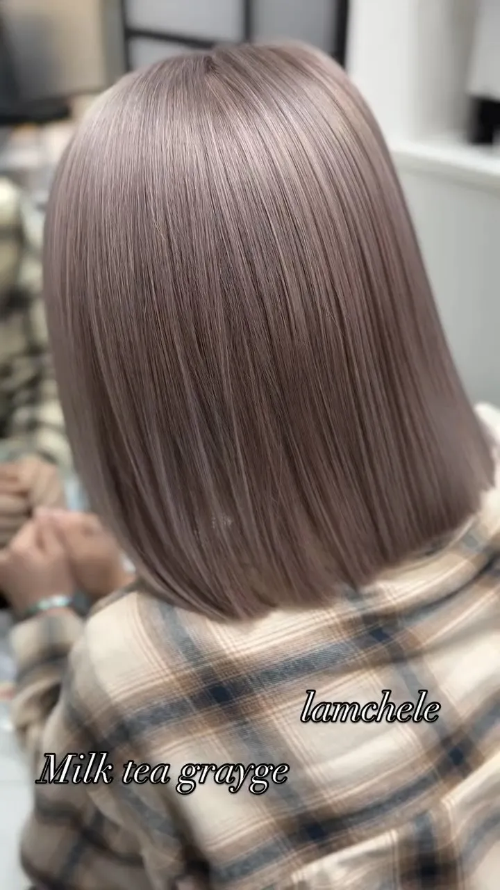 ✴︎lamchele✴︎ホワイトミルクティーグレージュ×ブリ...