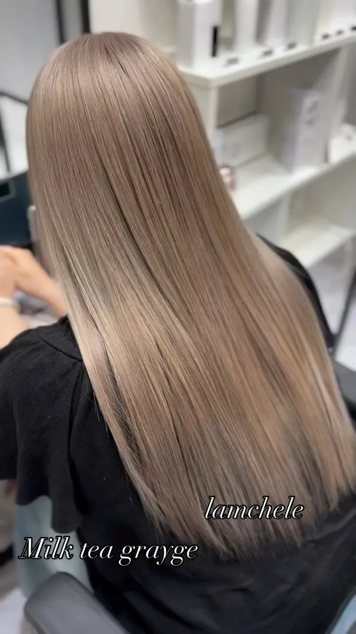✴︎lamchele✴︎ミルクティーグレージュ×ブリーチカラ...