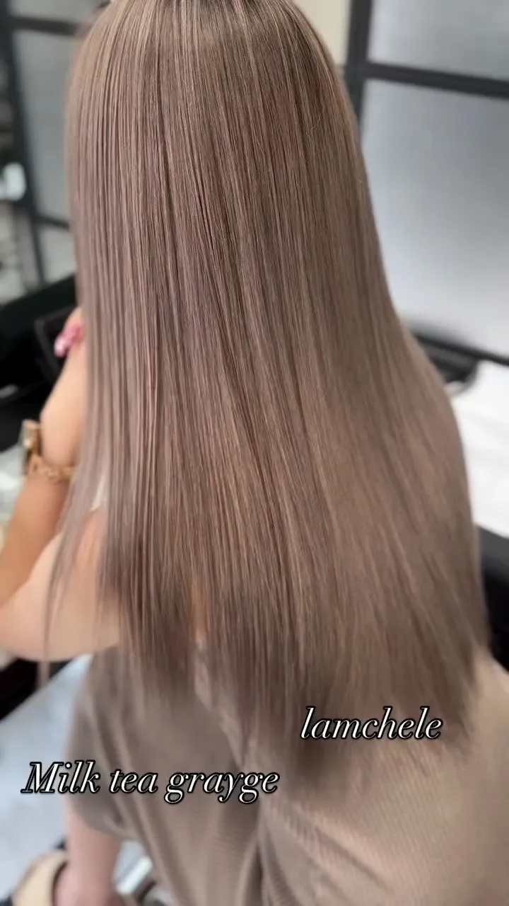 ✴︎lamchele✴︎ミルクティーグレージュ×ブリーチカラ...