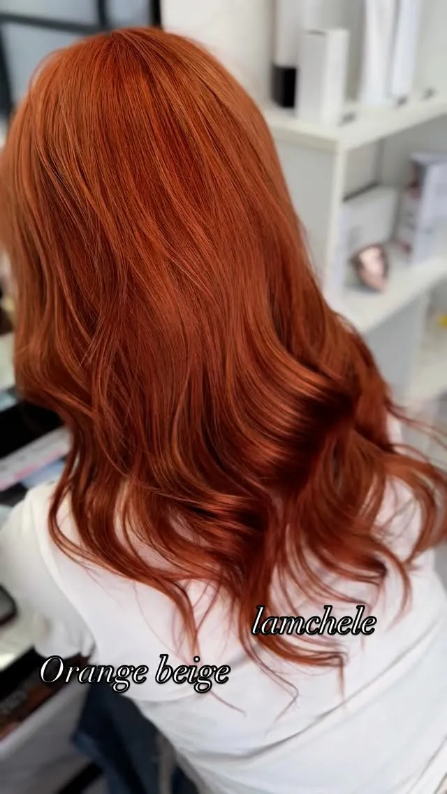✴︎lamchele✴︎オレンジベージュ×ブリーチカラー