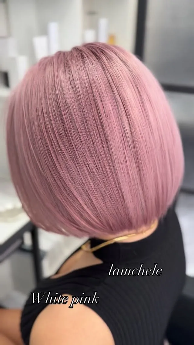 ✴︎lamchele✴︎ホワイトピンク×ブリーチカラー