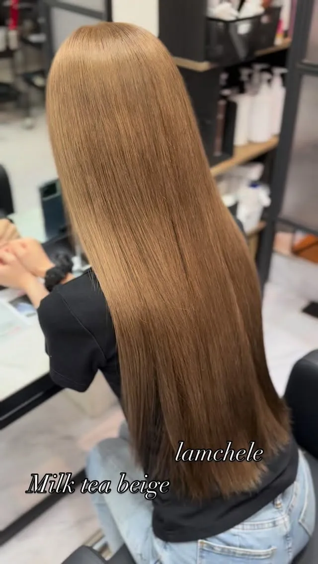 ✴︎lamchele✴︎ミルクティーベージュ×ブリーチカラー