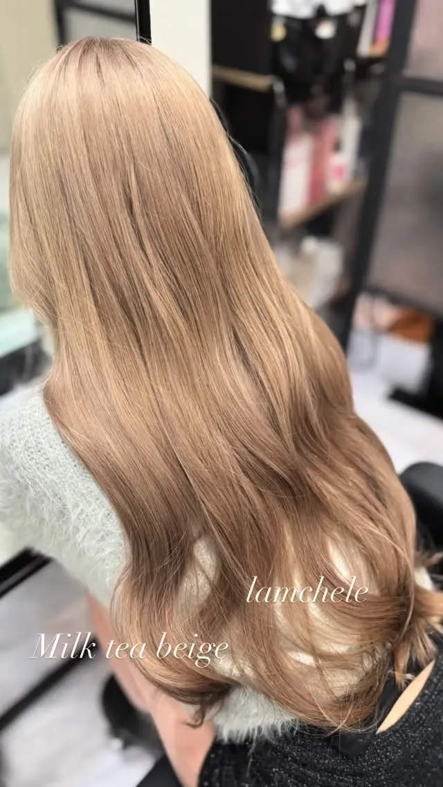 ✴︎lamchele✴︎ミルクティーベージュ×ケアブリーチカ...