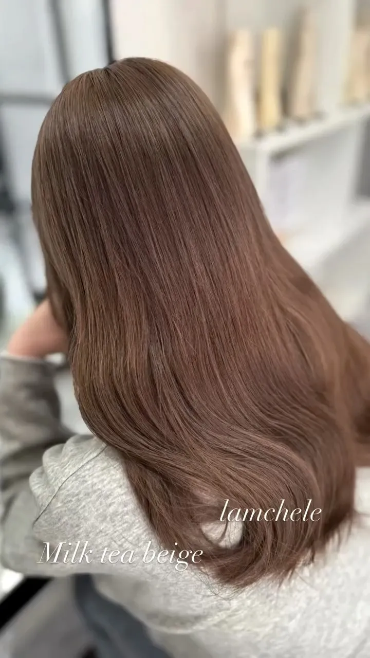 ✴︎lamchele✴︎ミルクティーグレージュ×ケアブリーチ...