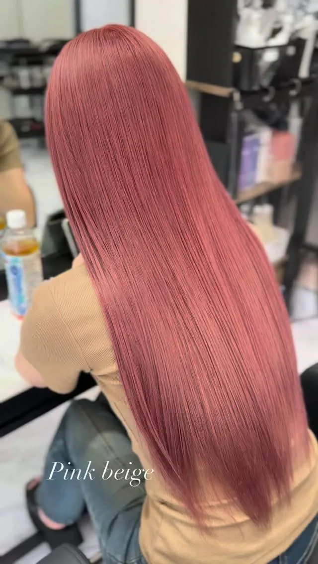 ✴︎lamchele✴︎ピンクベージュ×ケアブリーチカラー
